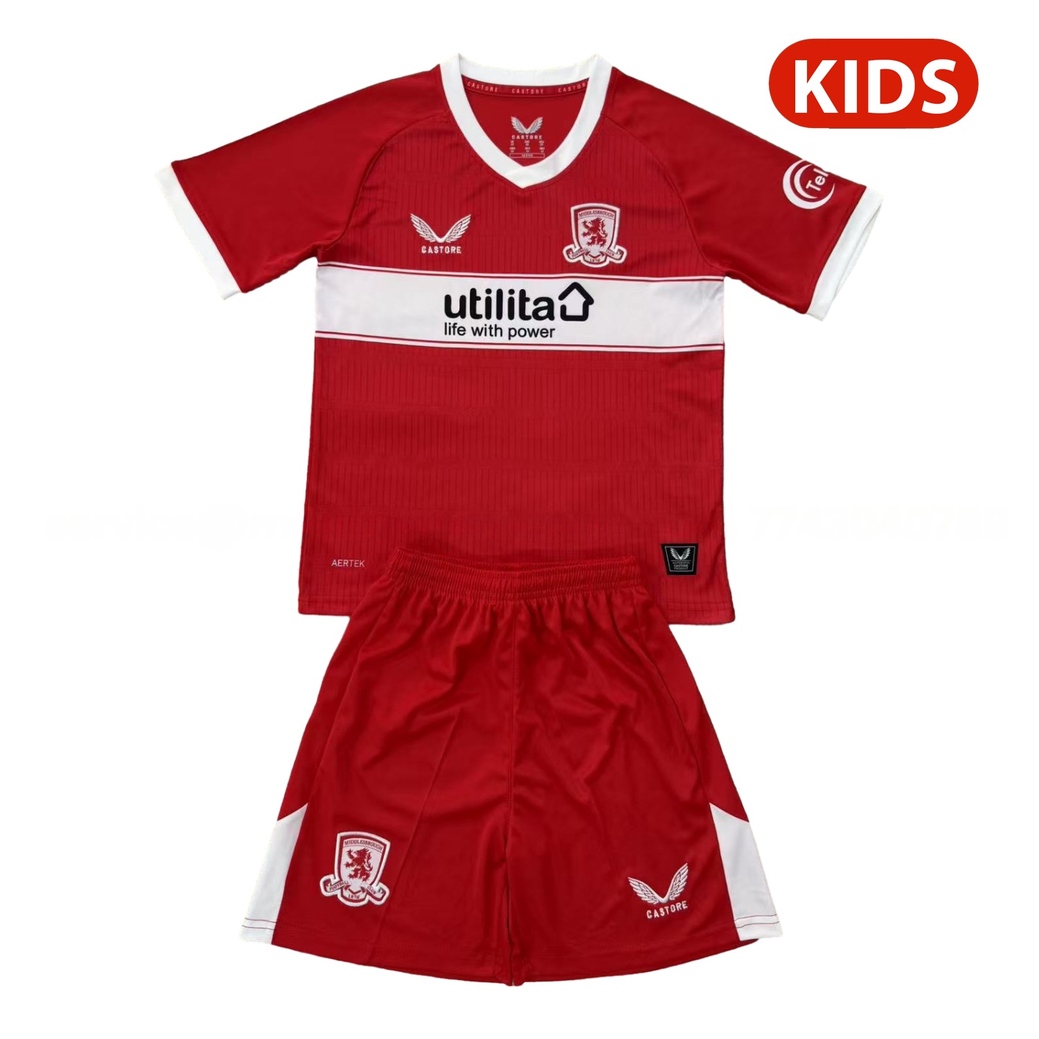 Middlesbrough 25-26 Home Kids Kit - Unitedfutballjersey