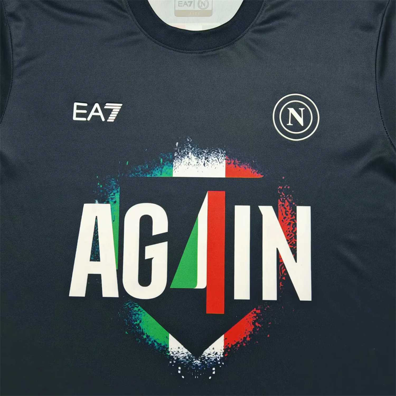 Napoli Four-Time Serie A Champions Commemorative Black T-Shirt With Full Team Squad Back Print - Unitedfutballjersey