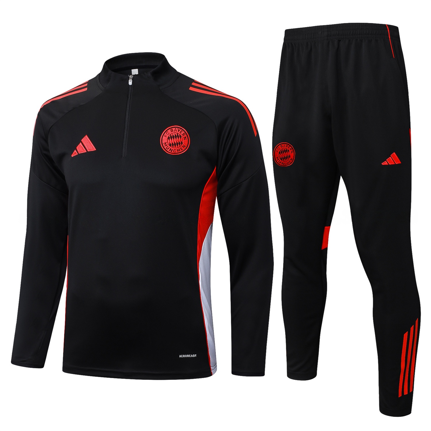 Bayern Munich 25-26 Long Sleeves Training Set - Black Top & Pants with Orange Badge - Unitedfutballjersey