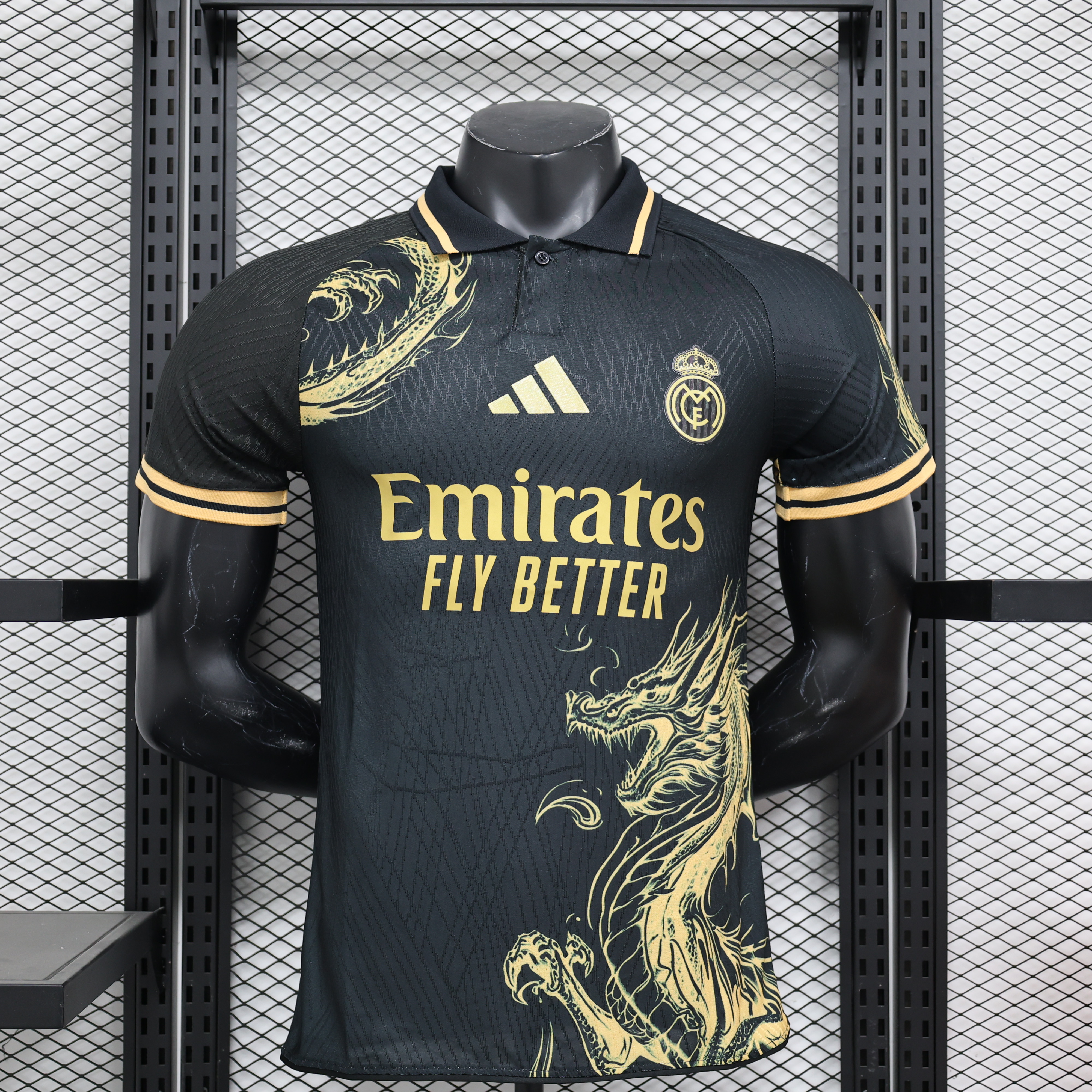 Real Madrid 24-25 Black & Golden Loong Special Edition Jersey - Player Version - Unitedfutballjersey