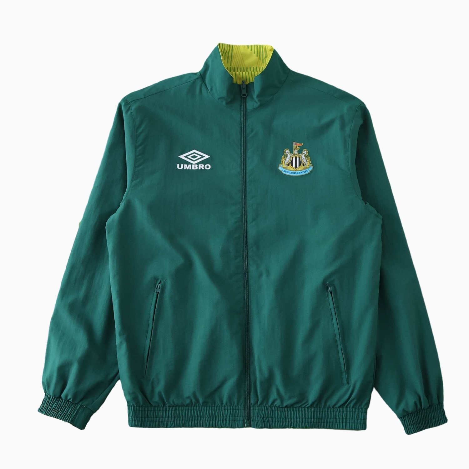 Newcastle United 24-25 Retro Style Double Sided Reversible Windbreaker - Green & Yellow - Unitedfutballjersey