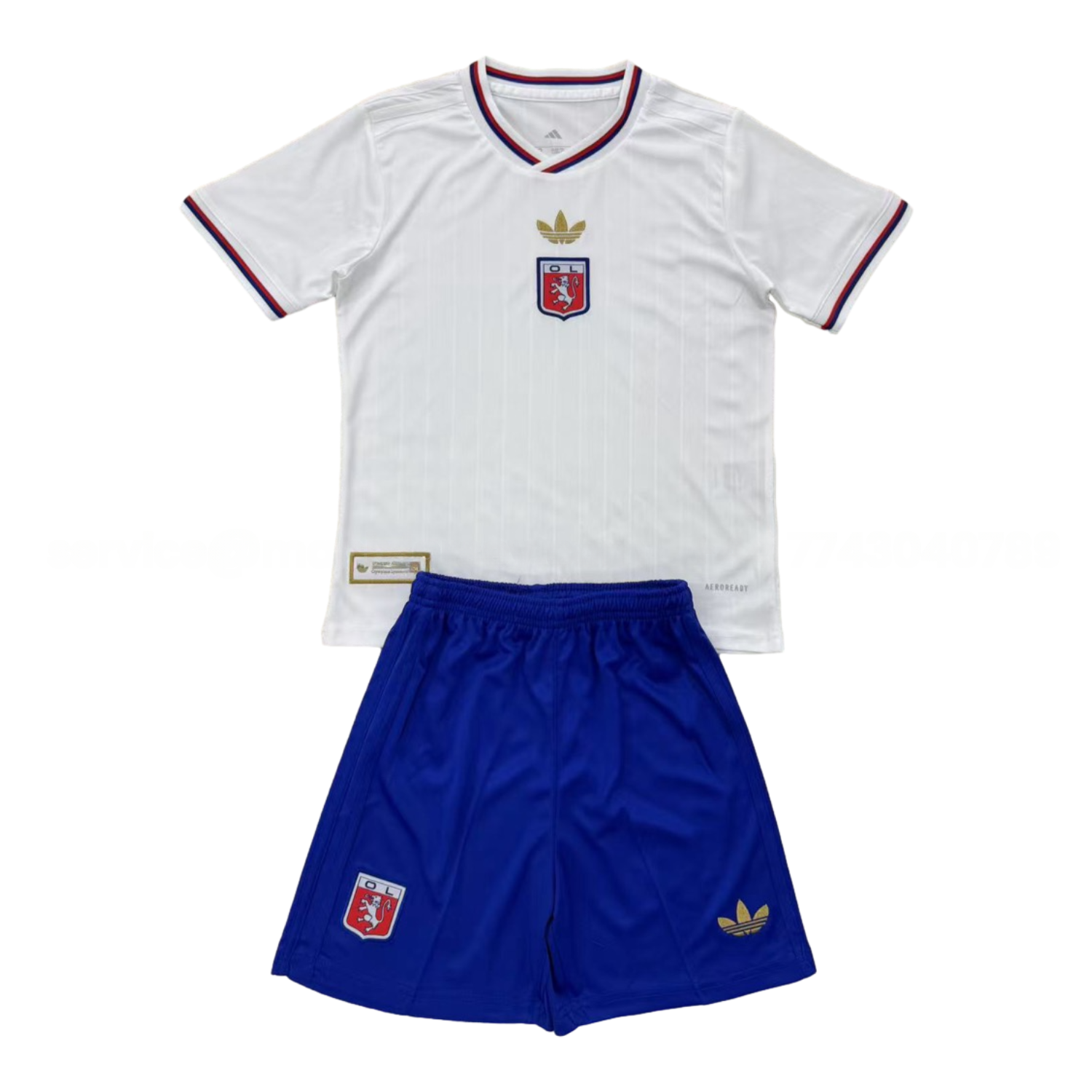 Lyon 25-26 75-Year Anniversary White Men's Adult Jersey Set - Fans Version - Unitedfutballjersey