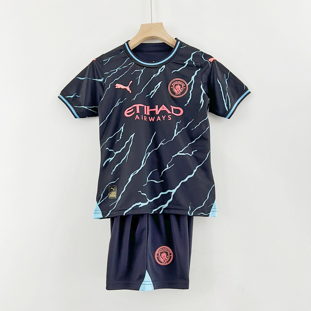 Manchester City 23-24 Third Kids Kit - Unitedfutballjersey