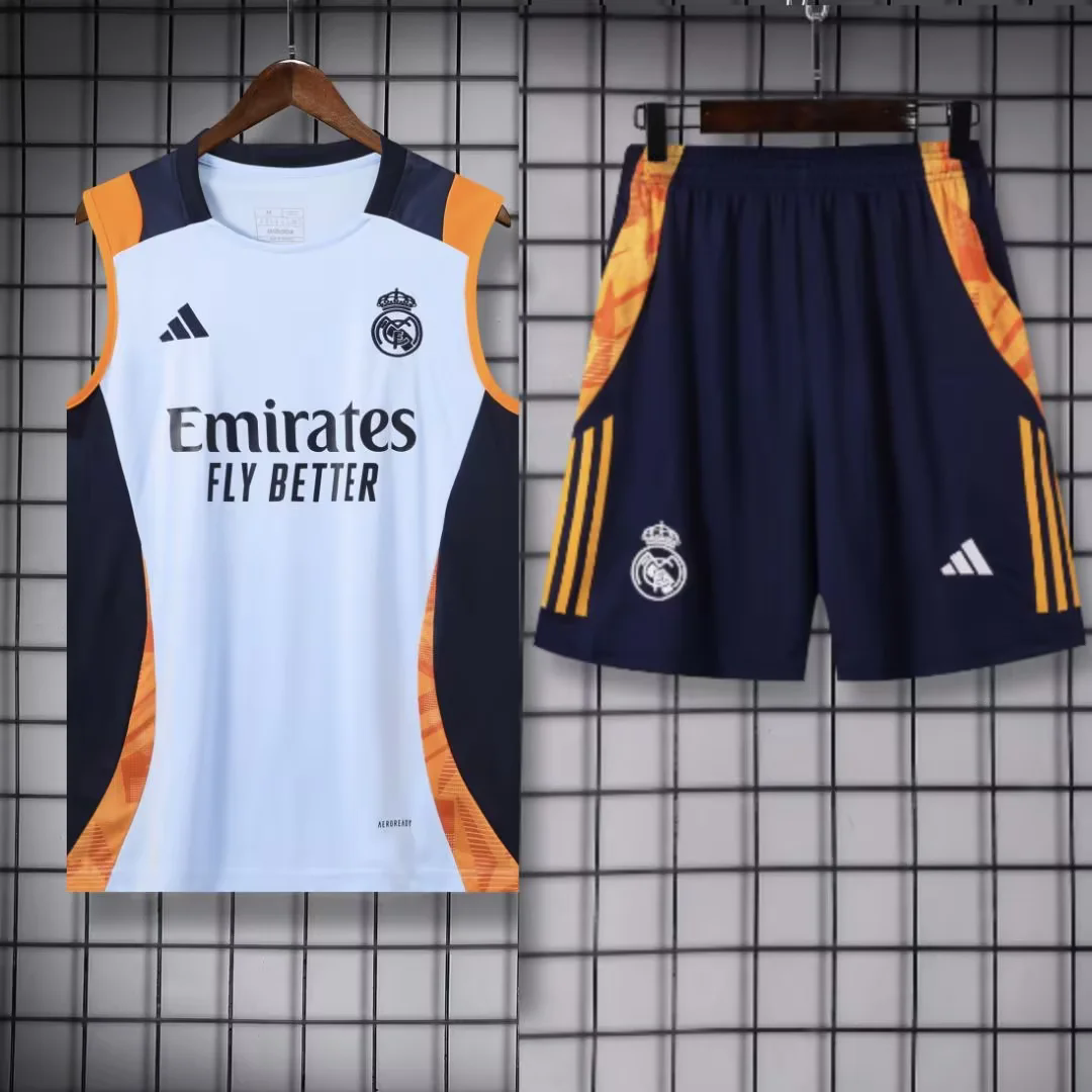 Real Madrid 24-25 Vest Training Set - Light Blue - Unitedfutballjersey