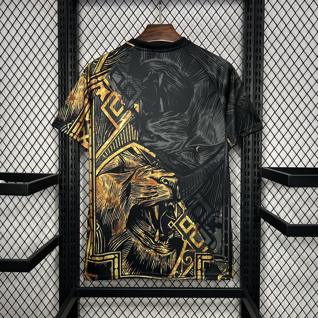 Real Madrid 24-25 Black and Gloden Lion Jersey - Fans Version - Unitedfutballjersey