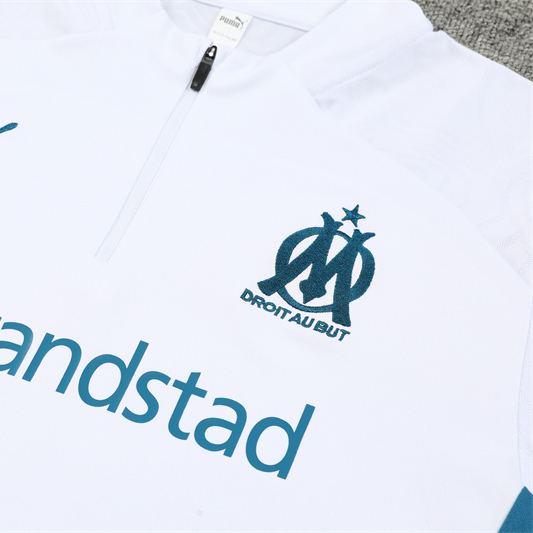 Marseille 24-25 Long Sleeve Training Set - White - Unitedfutballjersey