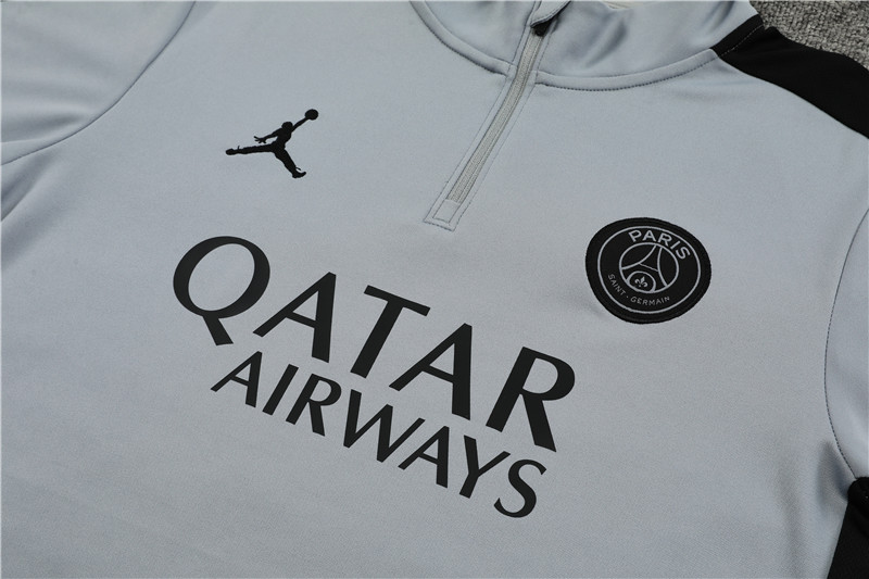 Paris Saint-Germain PSG 23-24 Long Sleeve Training Set -Light Gray - Unitedfutballjersey