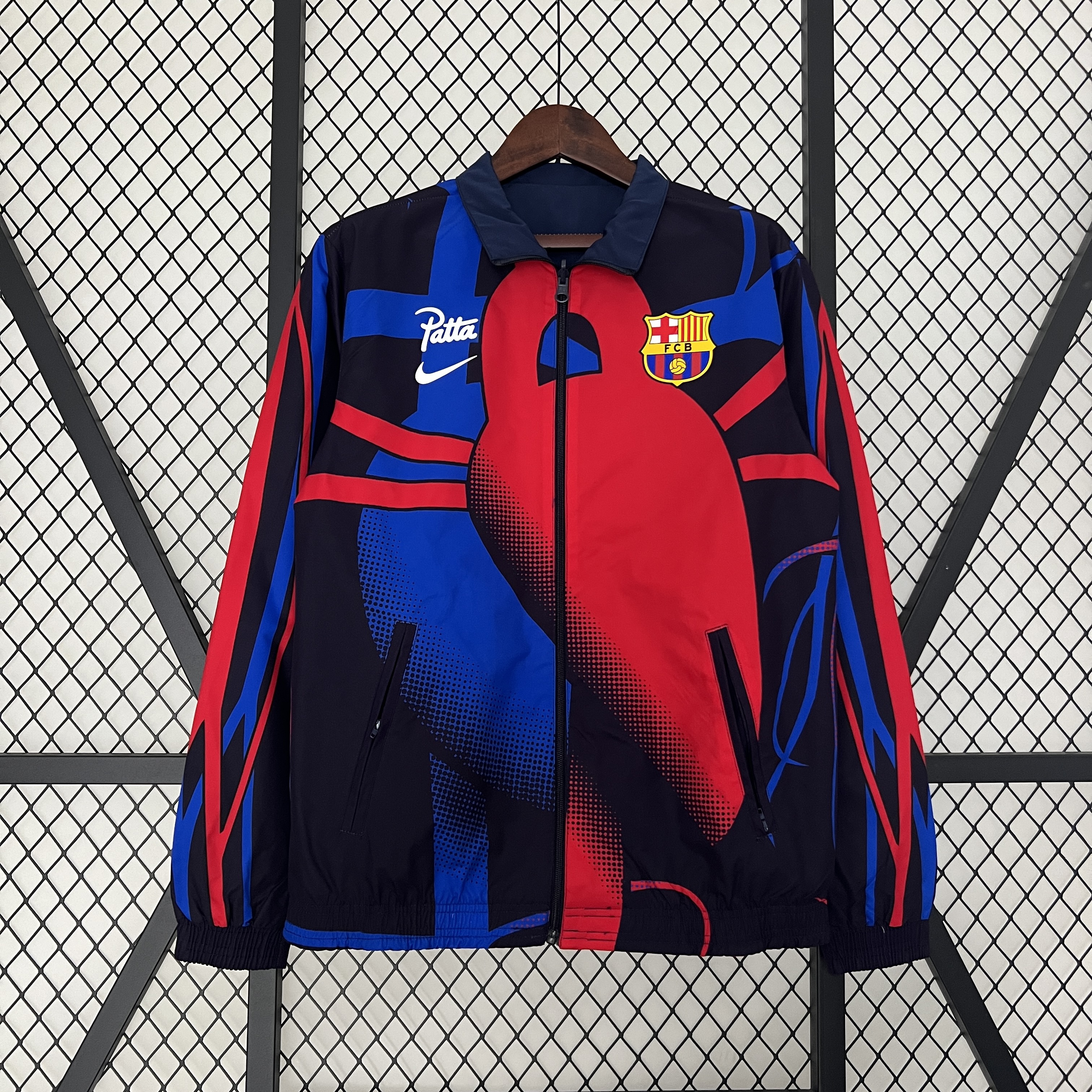 B.A.R.S.A 23-24 Double Sided Windbreaker - Blue & Red - Unitedfutballjersey