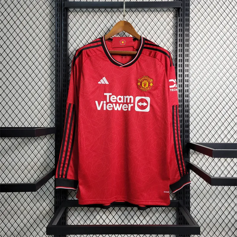 Manchester United 23-24 Home Long Sleeve Jersey - Fans Version - Unitedfutballjersey