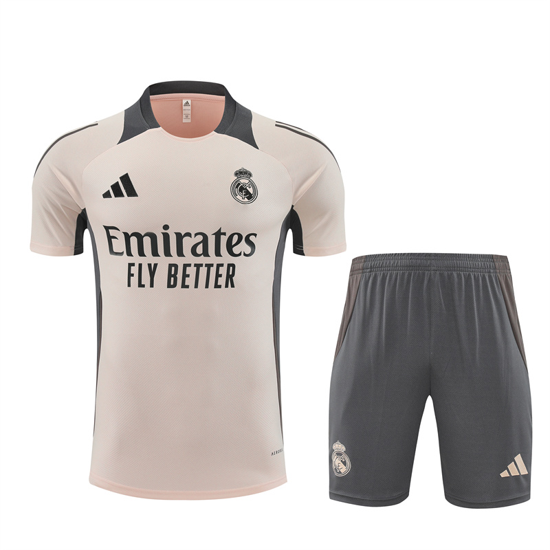 Real Madrid 24-25 Kids Short-Sleeve Training Set - Apricot - Unitedfutballjersey