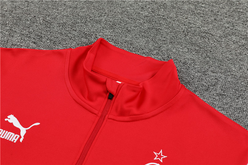 AC Milan 23-24 Long Sleeve Training Set -Red and White - Unitedfutballjersey