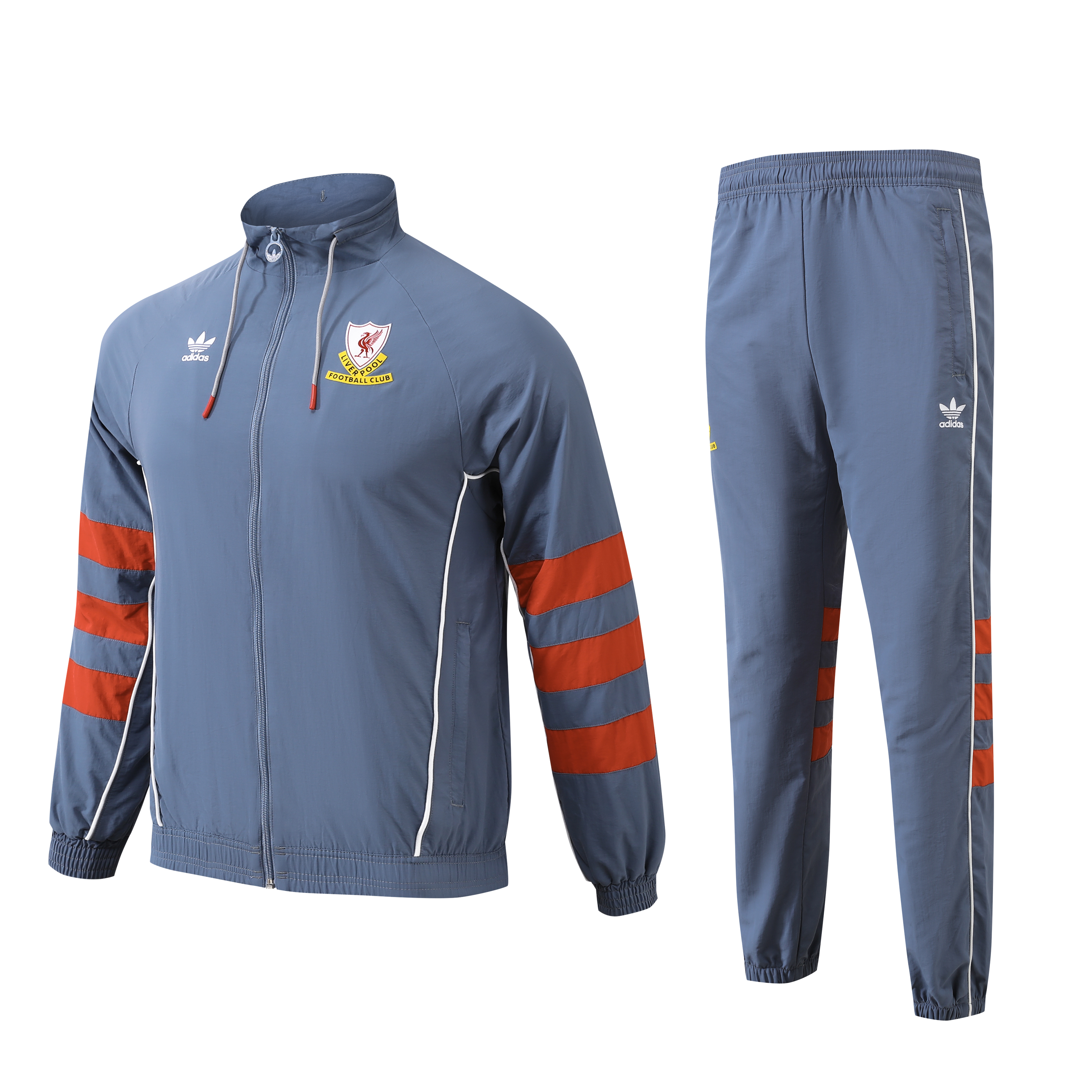 Liver.pool 24-25 Grey Throwback Windbreaker Suit - Jackets & Pants - Unitedfutballjersey
