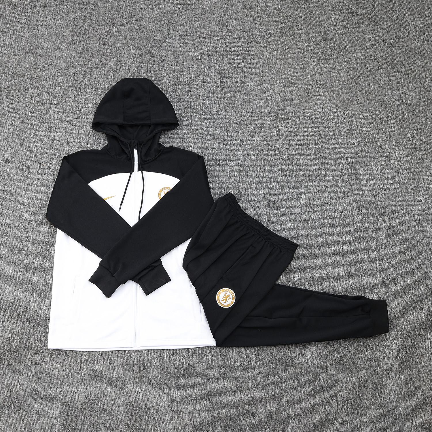 Che 23-24 Men's Training Hoodie + Pants - White - Unitedfutballjersey