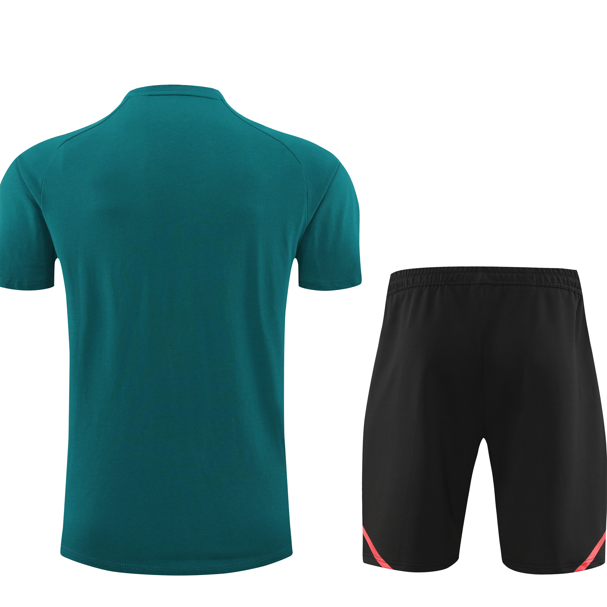 Manchester United 24-25 Short-Sleeve Training Set - Deep Green Top & Grey Shorts - Unitedfutballjersey