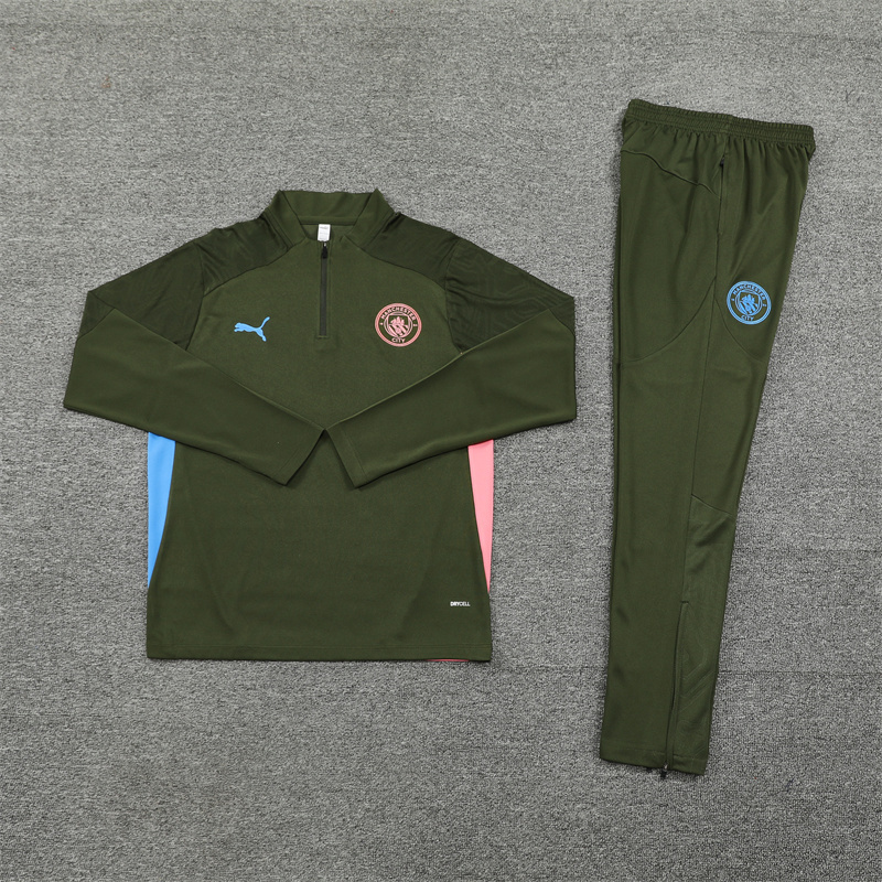 Manchester City 24-25 Long Sleeve Training Set - Army Green - Unitedfutballjersey