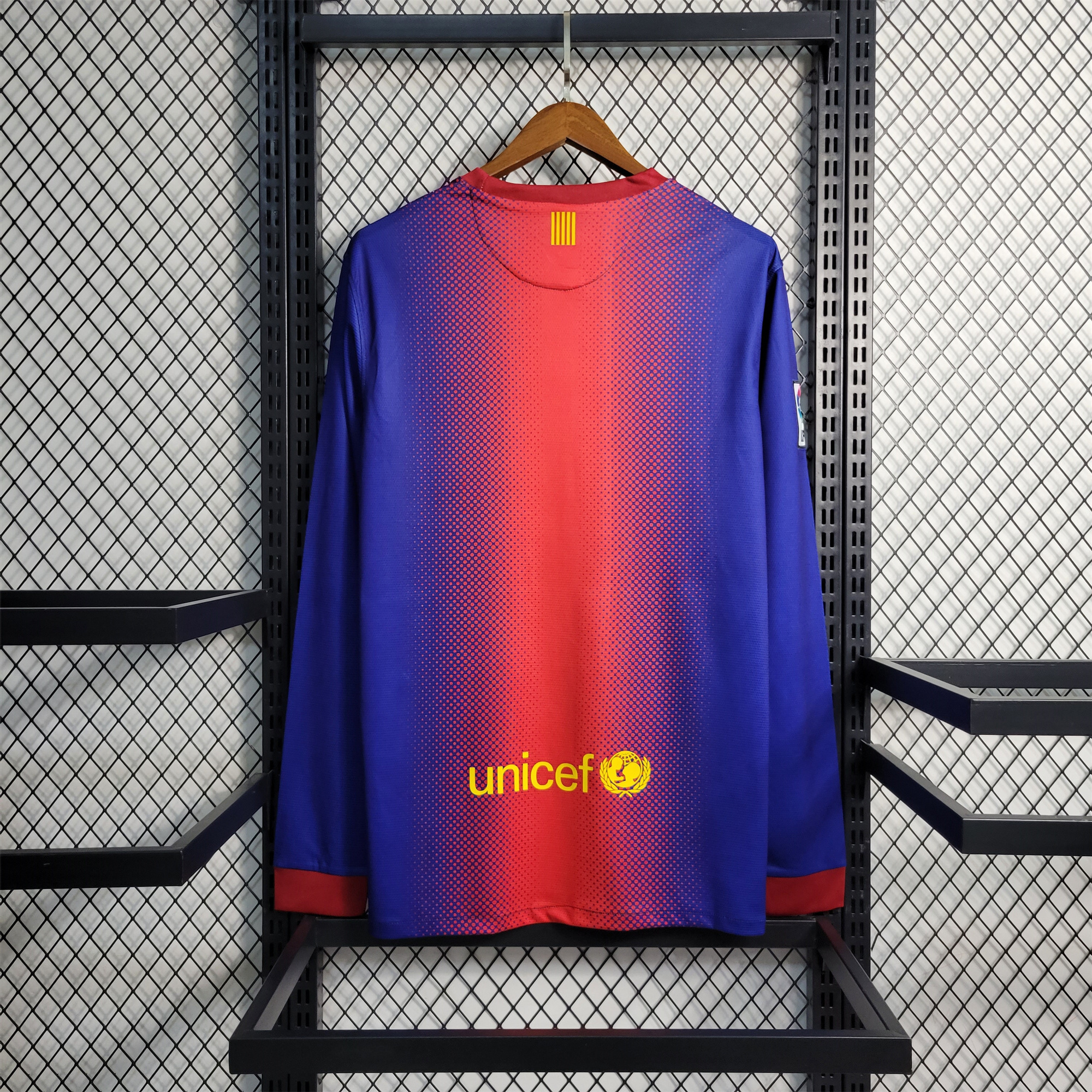 Retro Barcelona 12-13 Home Stadium Long Sleeve Jersey - Unitedfutballjersey