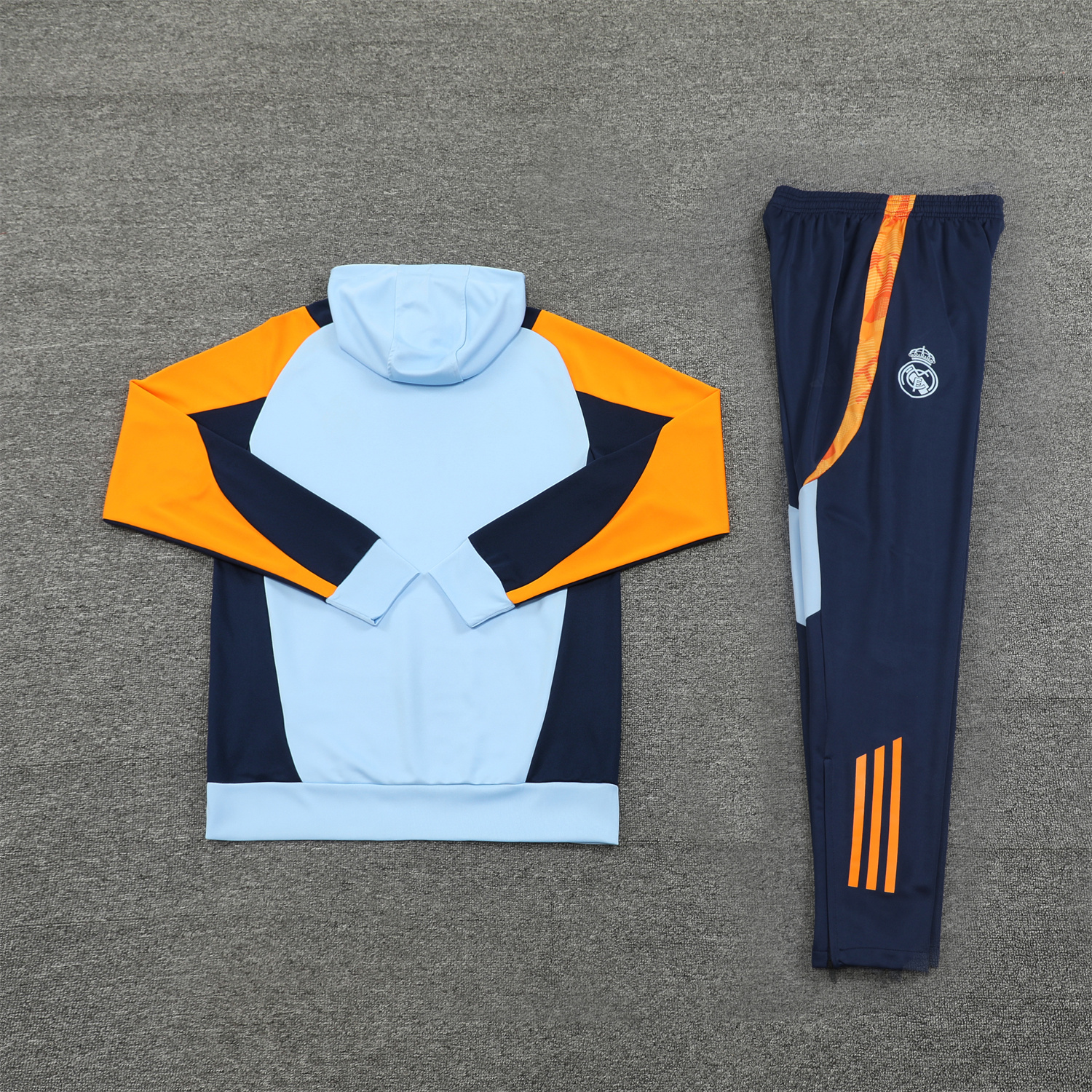 Real Madrid 24-25 Training Hoodie Set - Light Blue Hoodie and Deep Blue Pants - Unitedfutballjersey