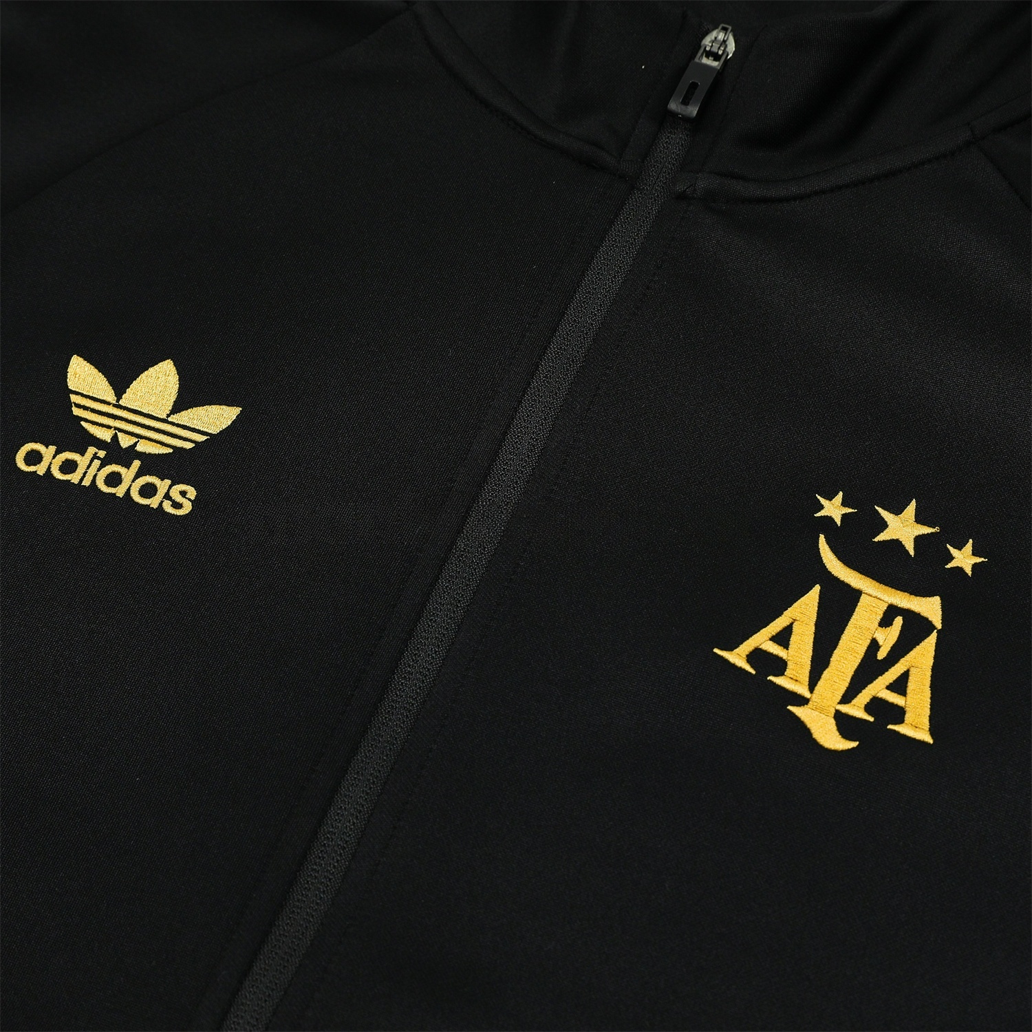 Argentina 24-25 Throwback Jacket Training Tracksuit - Black Jackets & Pants with Blue and White Stripes - Unitedfutballjersey