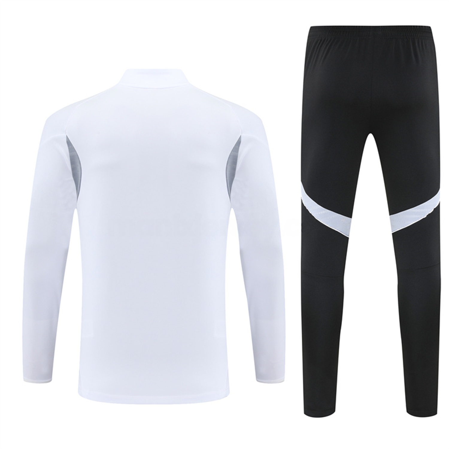 INT M.A.M 25-26 Kid Long Sleeves Training Set - White Top & Black Pants - Unitedfutballjersey