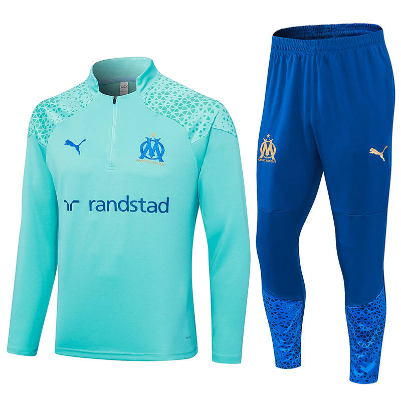 Marseille 23-24 Long Sleeve Training Set -Light Blue - Unitedfutballjersey