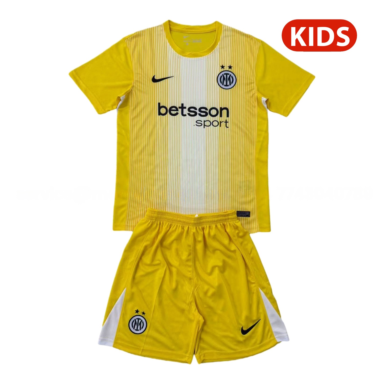 Inter Milan 25-26 Yellow Goalkeeper Kids Kit - Unitedfutballjersey