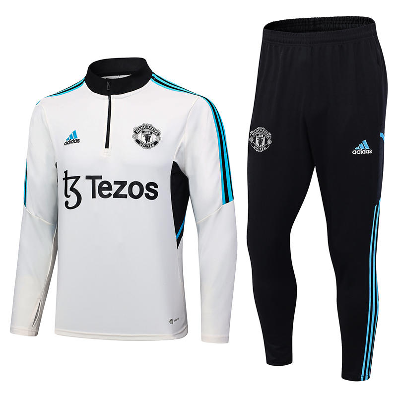 Manchester United 23-24 Long Sleeve Training Set -Off-White - Unitedfutballjersey