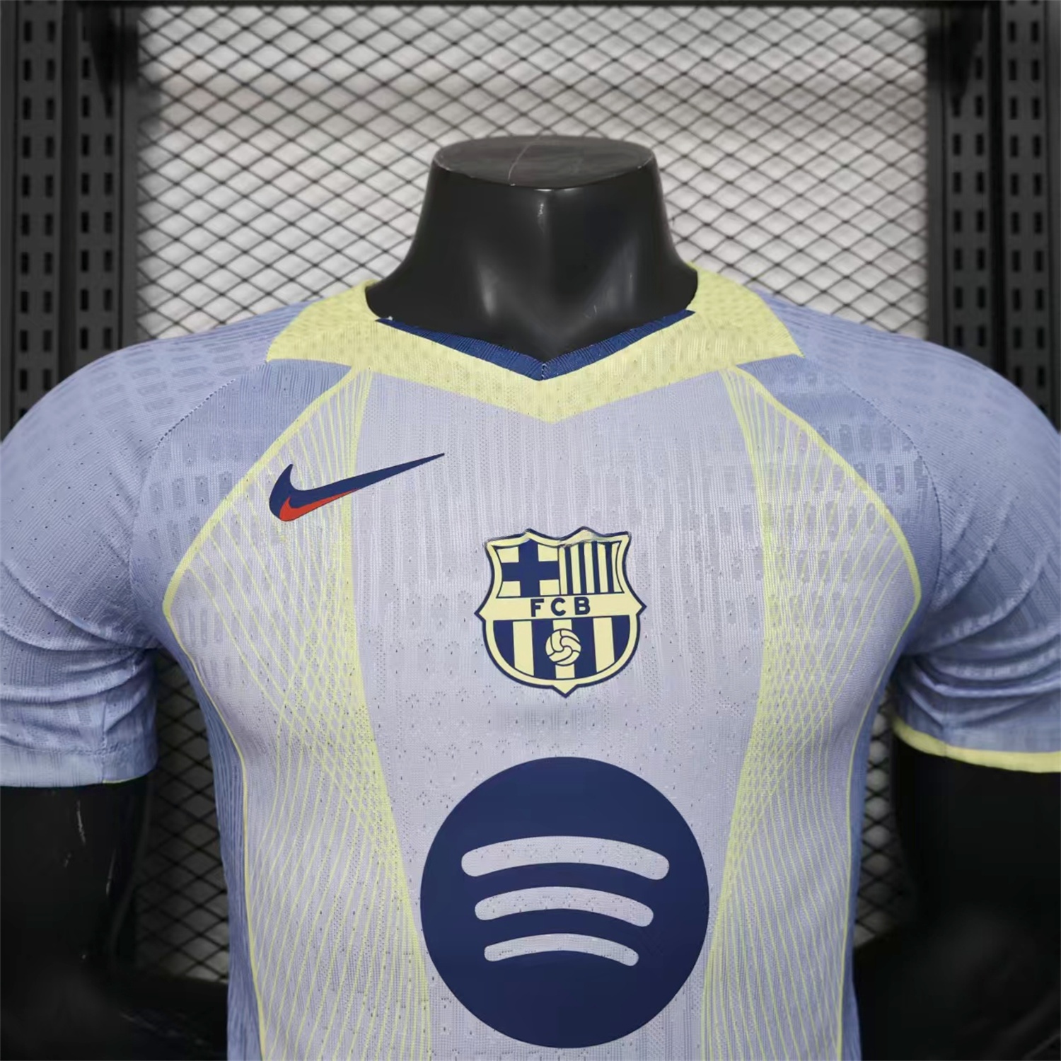 B.A.R.S.A 25-26 T90 Blue and White Gradient and Yellow Lines Special Jersey - Player Version - Unitedfutballjersey