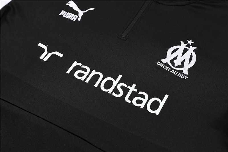 Marseille 23-24 Long Sleeve Training Set -Black and White - Unitedfutballjersey