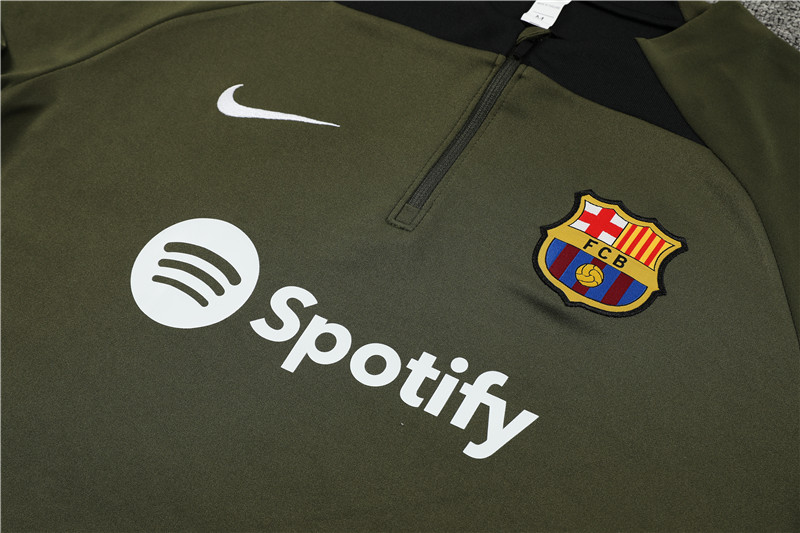 B.A.R.S.A 23-24 Kids Long Sleeve Training Set Olive Drab - Unitedfutballjersey