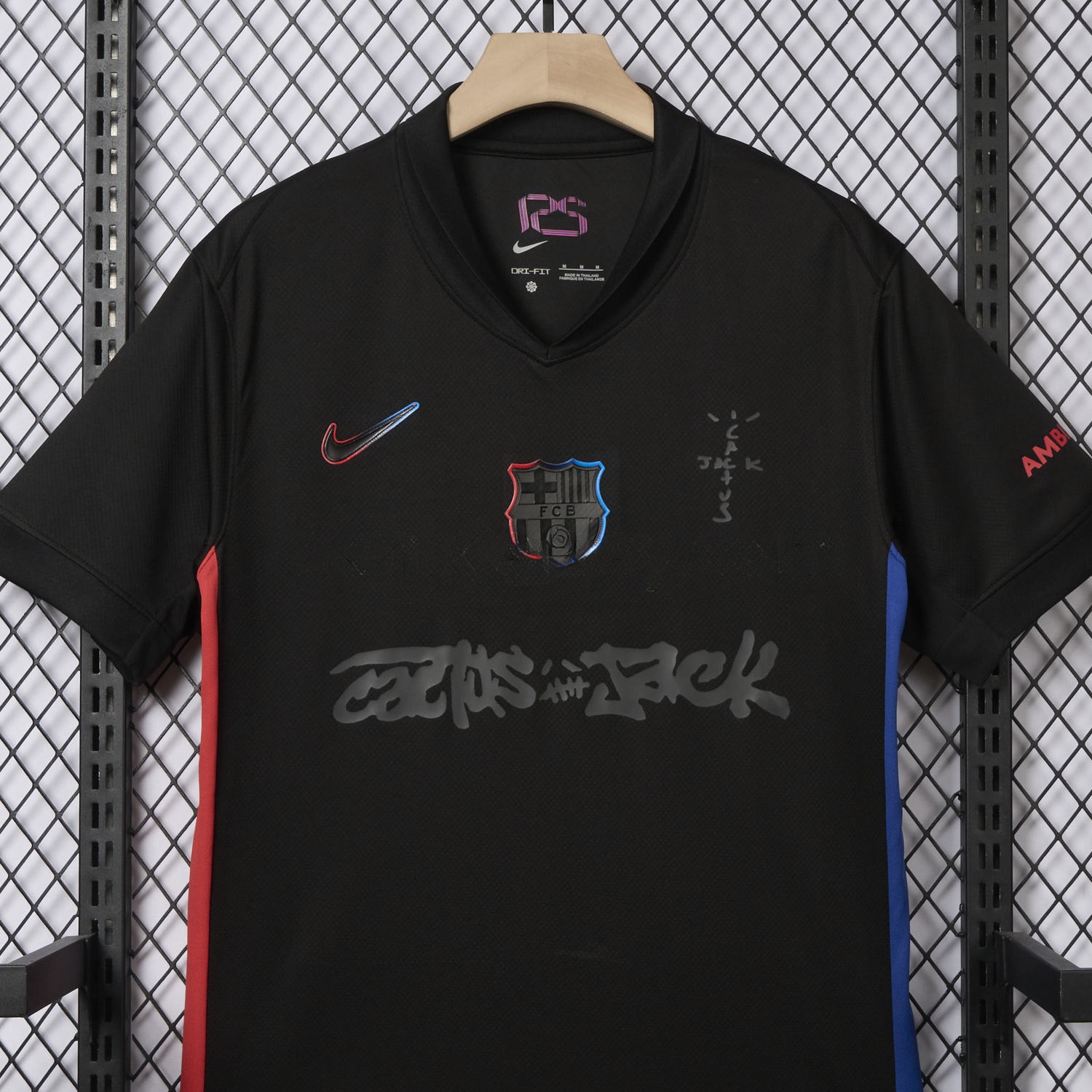 Barcelona x Travis Scott 24-25 Away Pure Black Jersey - Fans Version - Unitedfutballjersey