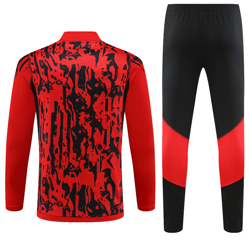 Manchester United 23-24 Long Sleeve Training Set -Red Camouflage - Unitedfutballjersey
