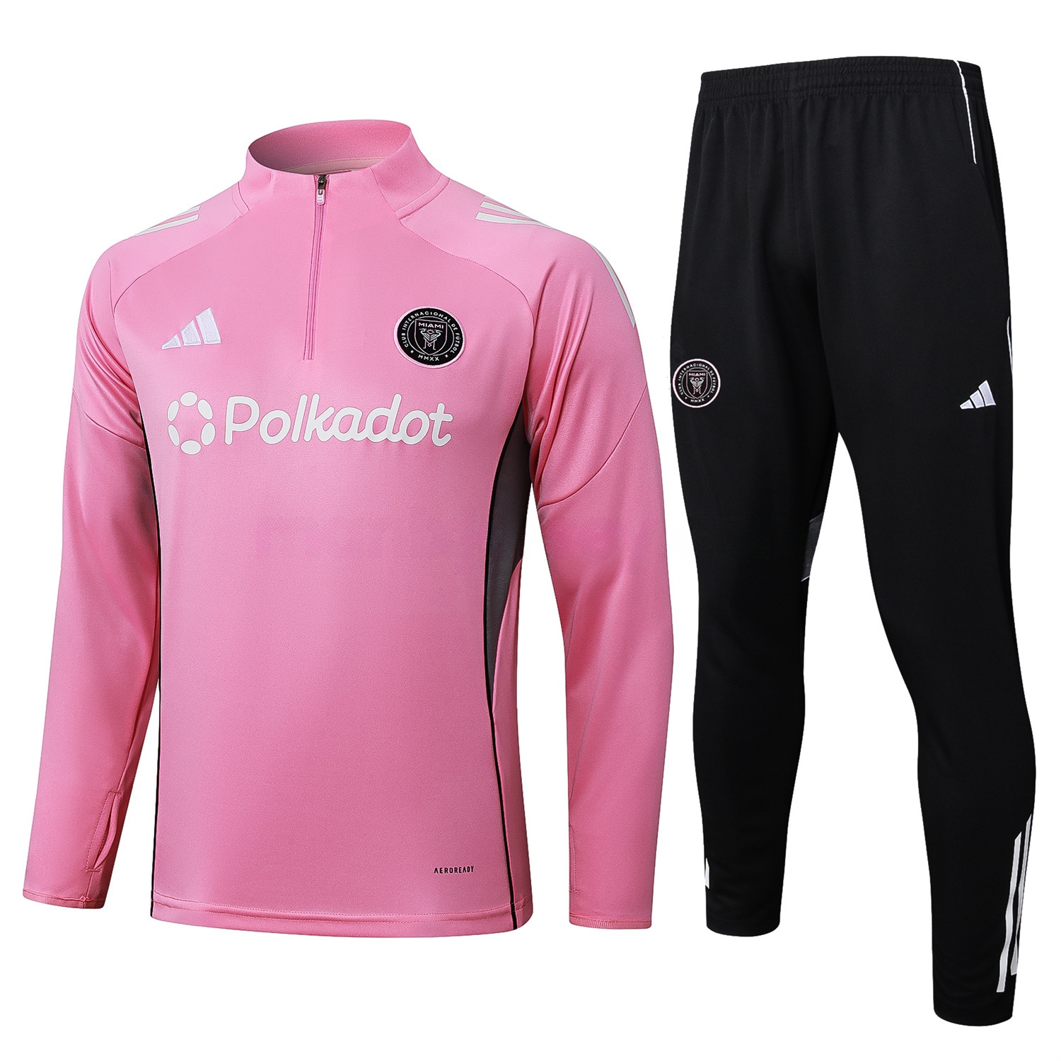 INT M.A.M 25-26 Long Sleeves Training Set - Pink Top & Black Pants - Unitedfutballjersey