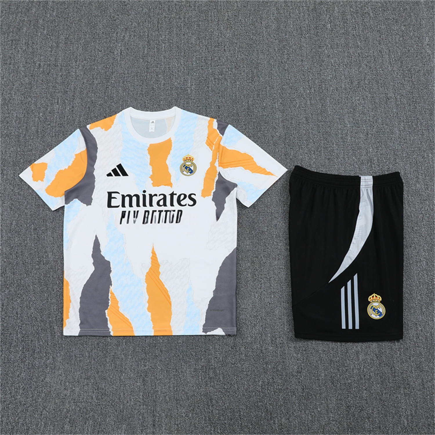 Real Madrid 24-25 Pre-Match Kids Short-Sleeve Training Set - Camouflage - Unitedfutballjersey