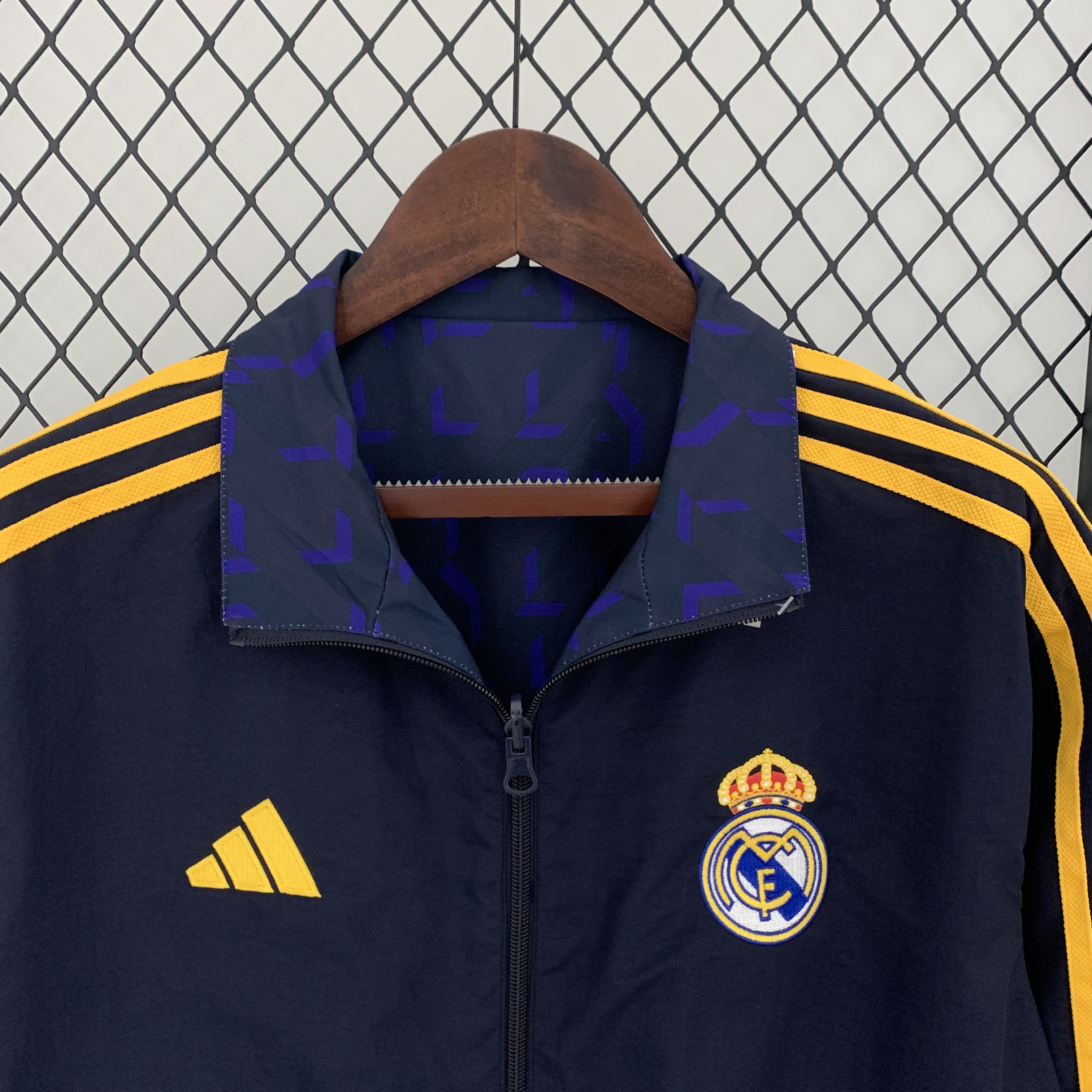 Real Madrid 23-24 Houndstooth Pattern Limited Edition Player Reversible Windbreaker - Unitedfutballjersey