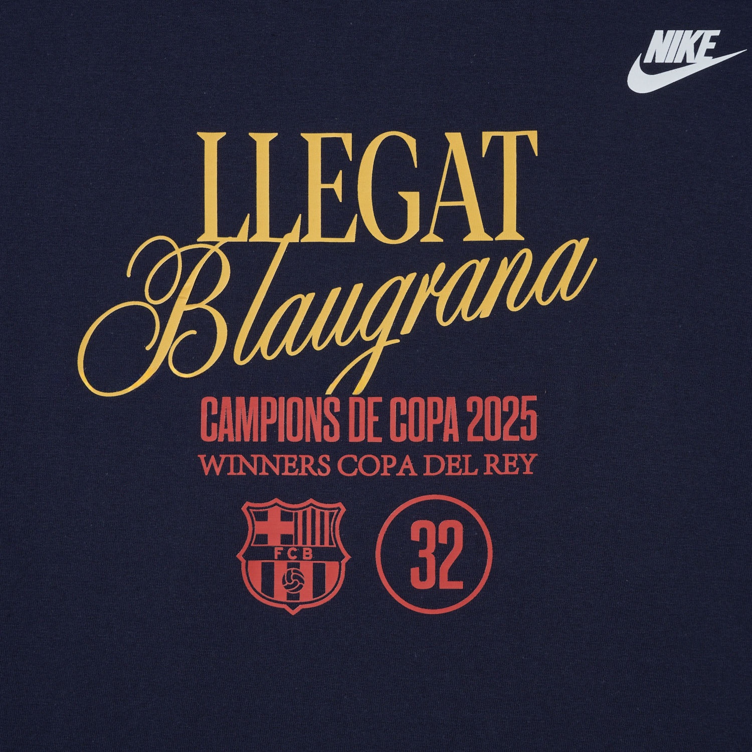 B.A.R.S.A 2025 Winners Copa Del Rey Deep Blue Commemorative T-shirt - Unitedfutballjersey