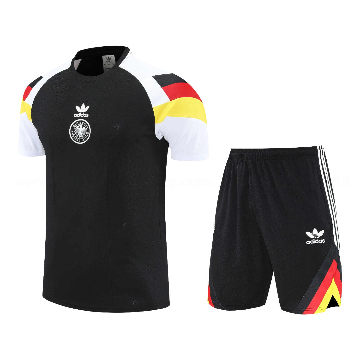 Germany 25-26 Short-Sleeve Training Set - Black Top & Black Shorts - Unitedfutballjersey
