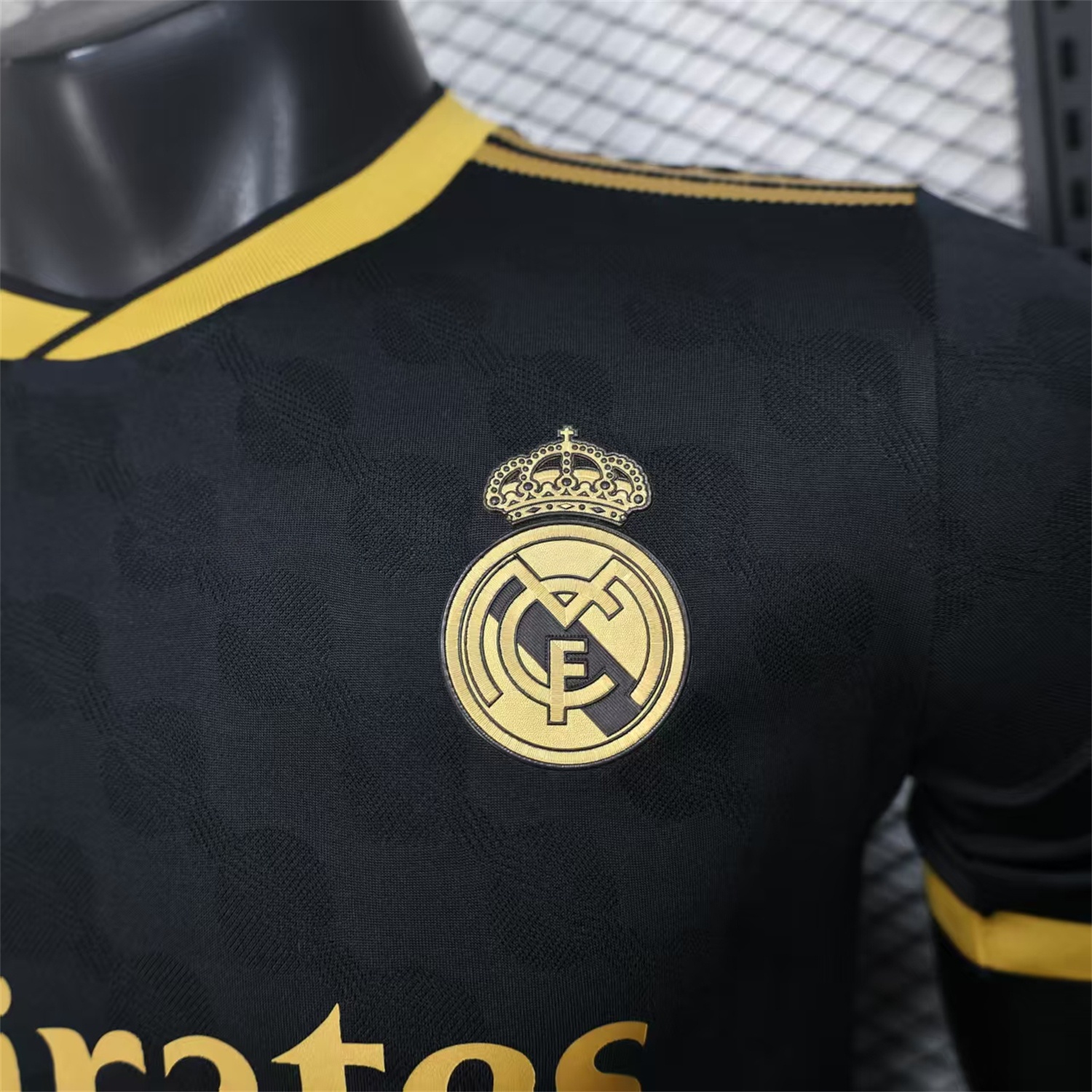 Real Madrid 25-26 Polka Dots Black And Gold Jersey - Player Version - Unitedfutballjersey