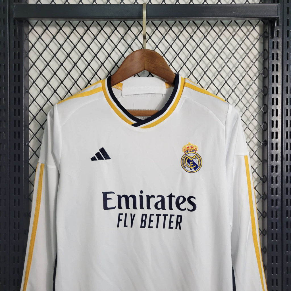Real Madrid 23-24 Home Stadium Long Sleeve Kids Kit - Unitedfutballjersey