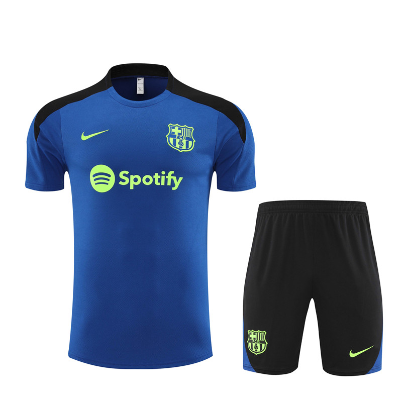Barcelona 24-25 Short-Sleeve Training Set - Blue and Black - Unitedfutballjersey