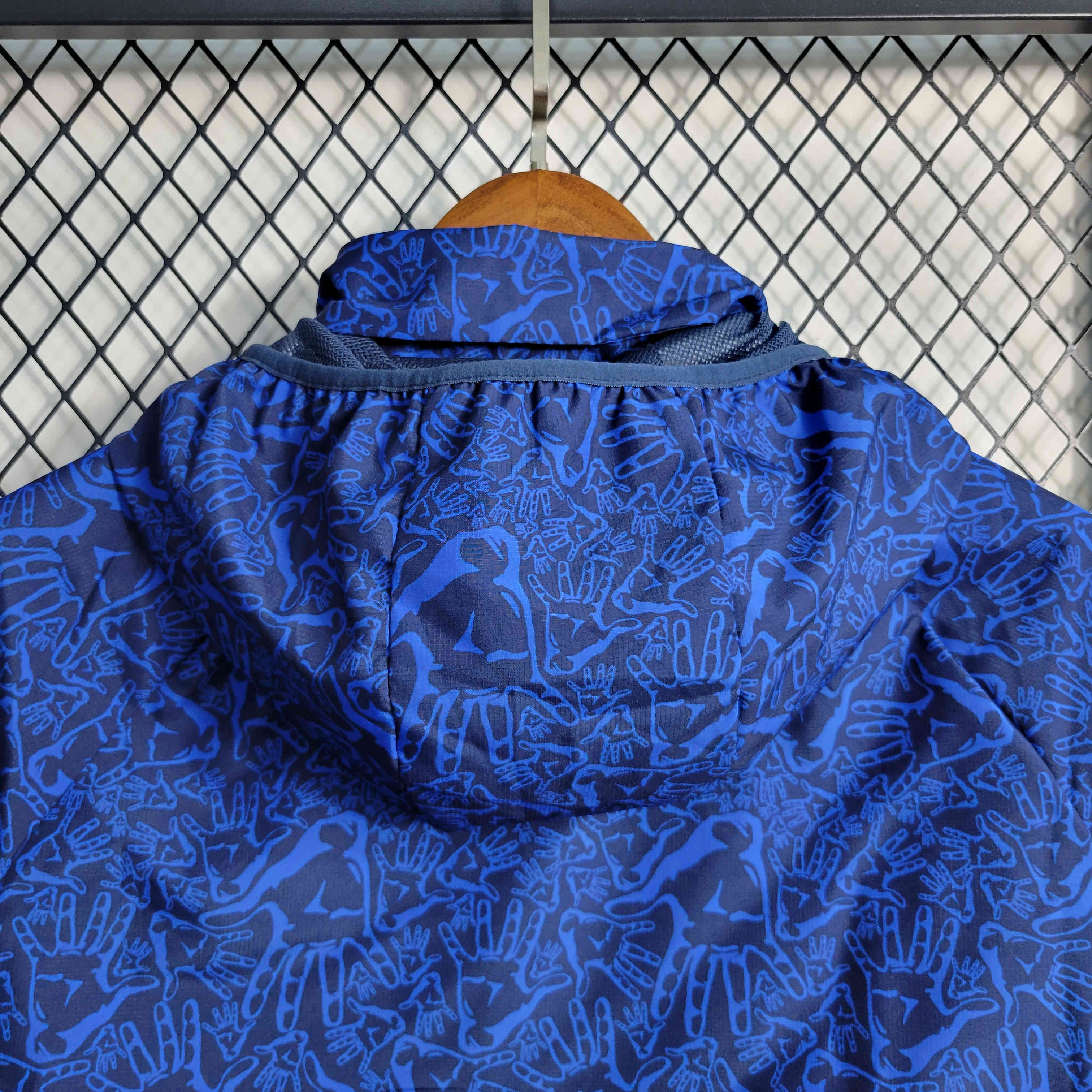 B.A.R.S.A 23-24 Blue Pattern Player Windbreaker - Unitedfutballjersey