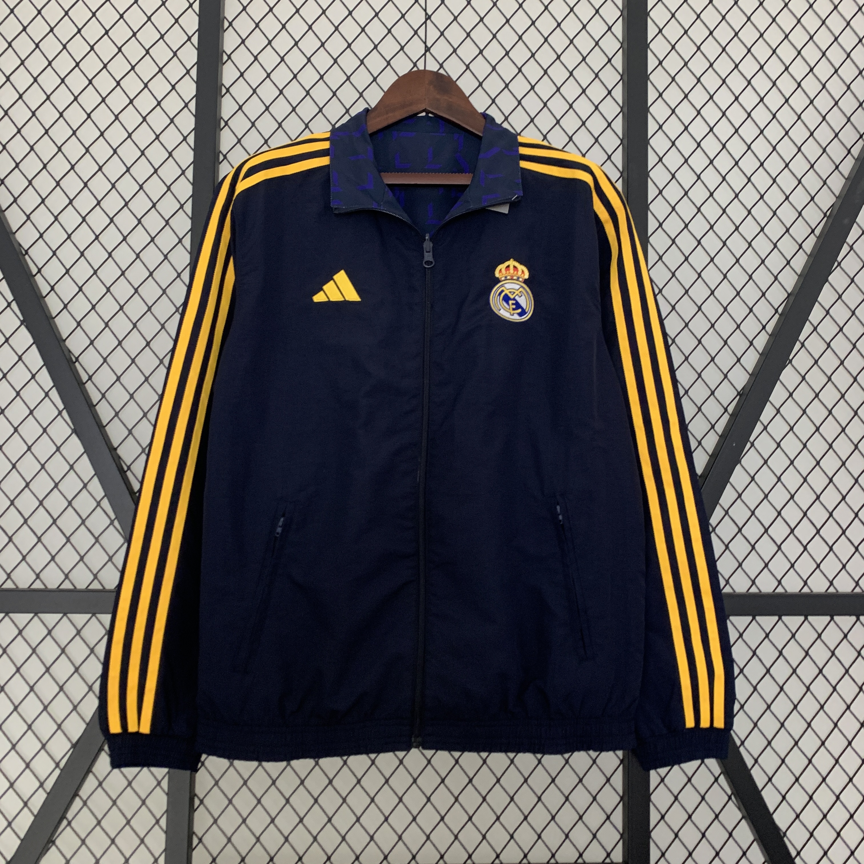 Real Madrid 23-24 Houndstooth Pattern Limited Edition Player Reversible Windbreaker - Unitedfutballjersey