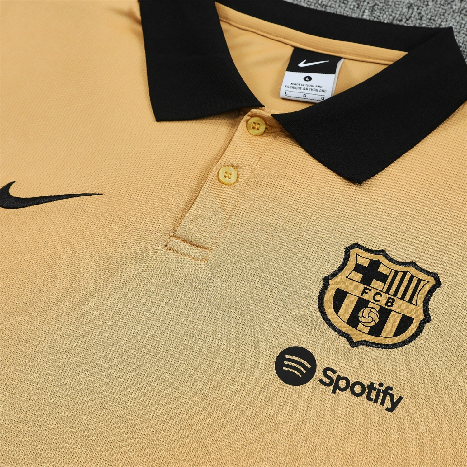 B.A.R.S.A 25-26 POLO Short-Sleeve Training Set - Light Brown Top and Black Pants - Unitedfutballjersey