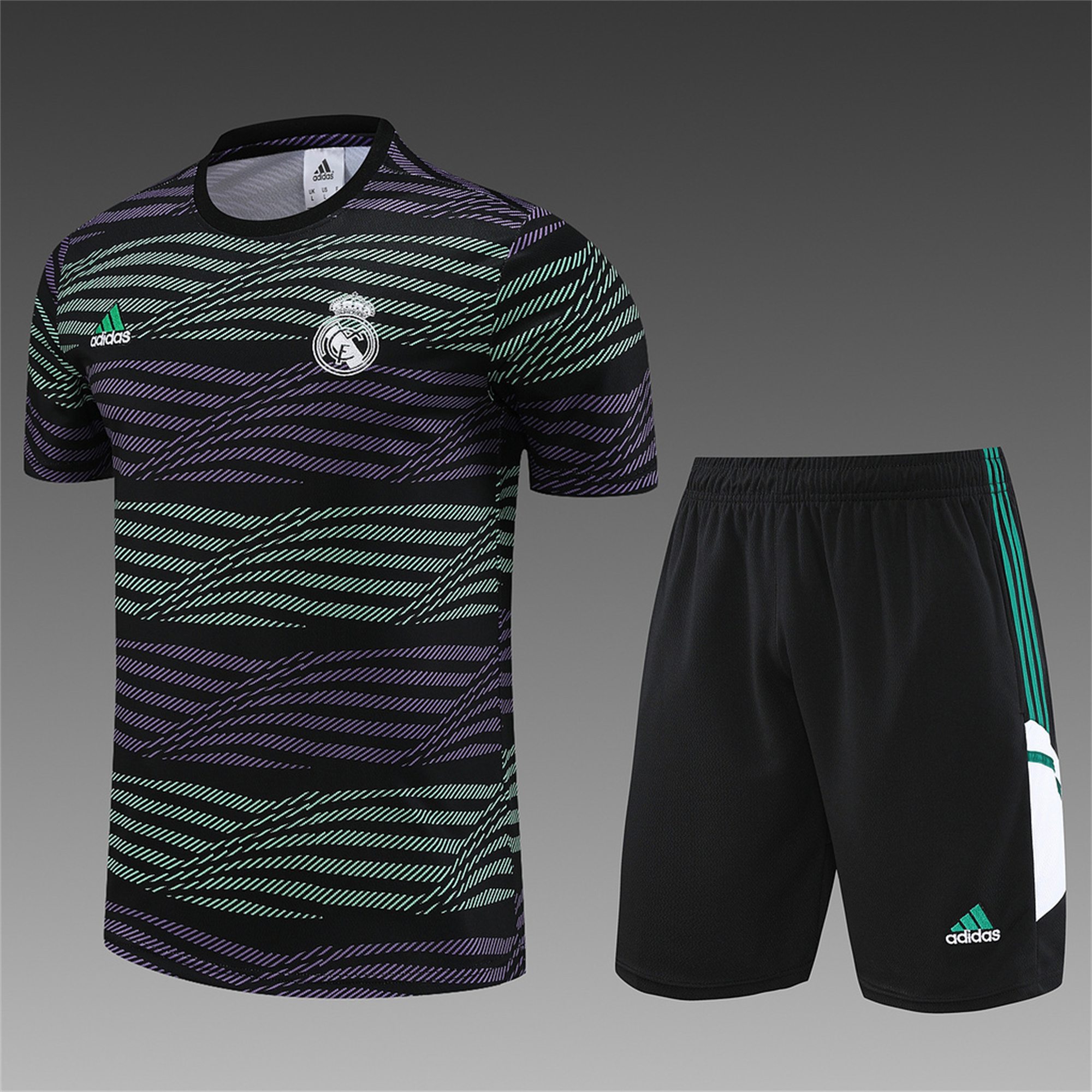 Real Madrid 23-24 Short-Sleeve Training Set - Purple&Green - Unitedfutballjersey