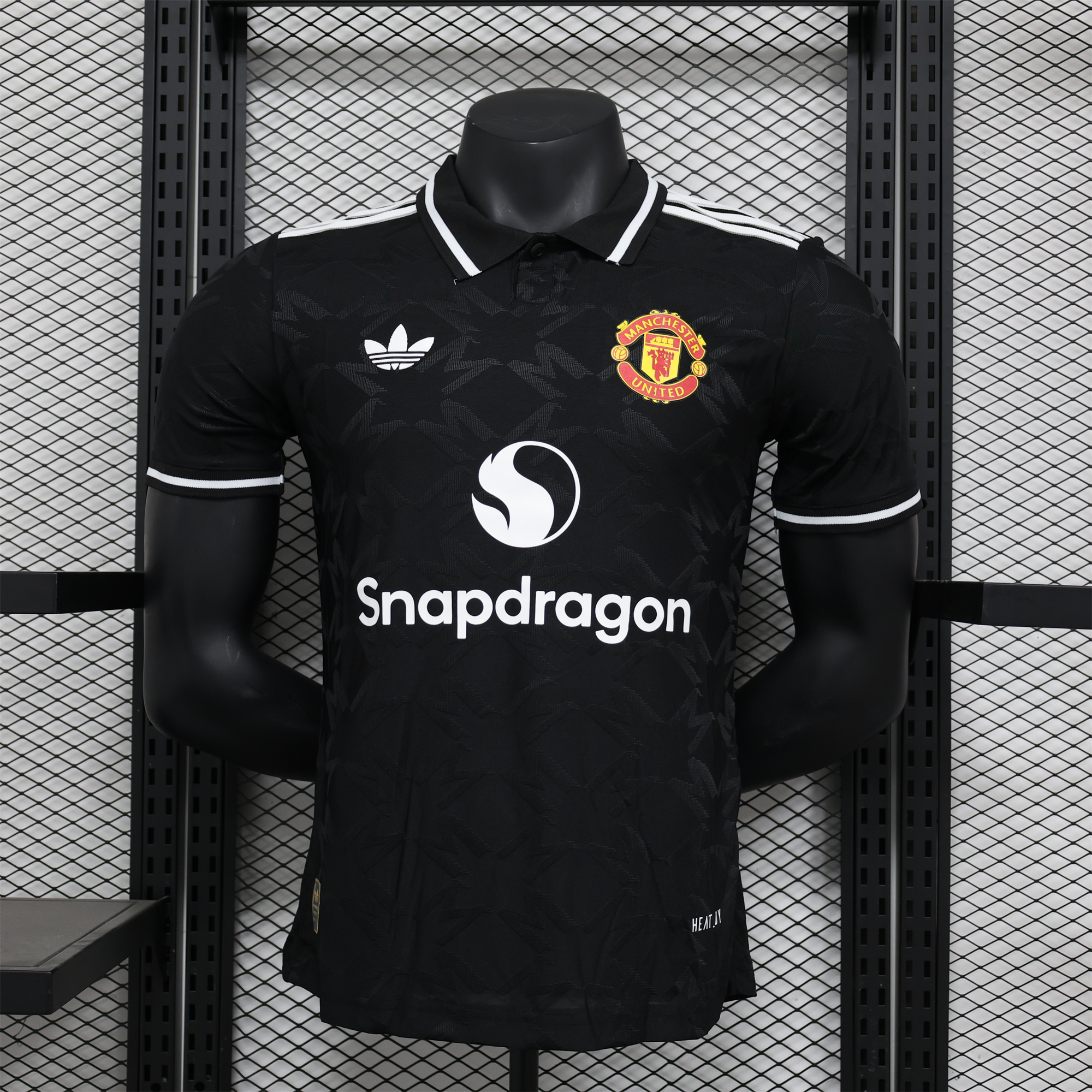 Manchester United 24-25 Black Trefoil Vintage Jersey - Player Version - Unitedfutballjersey