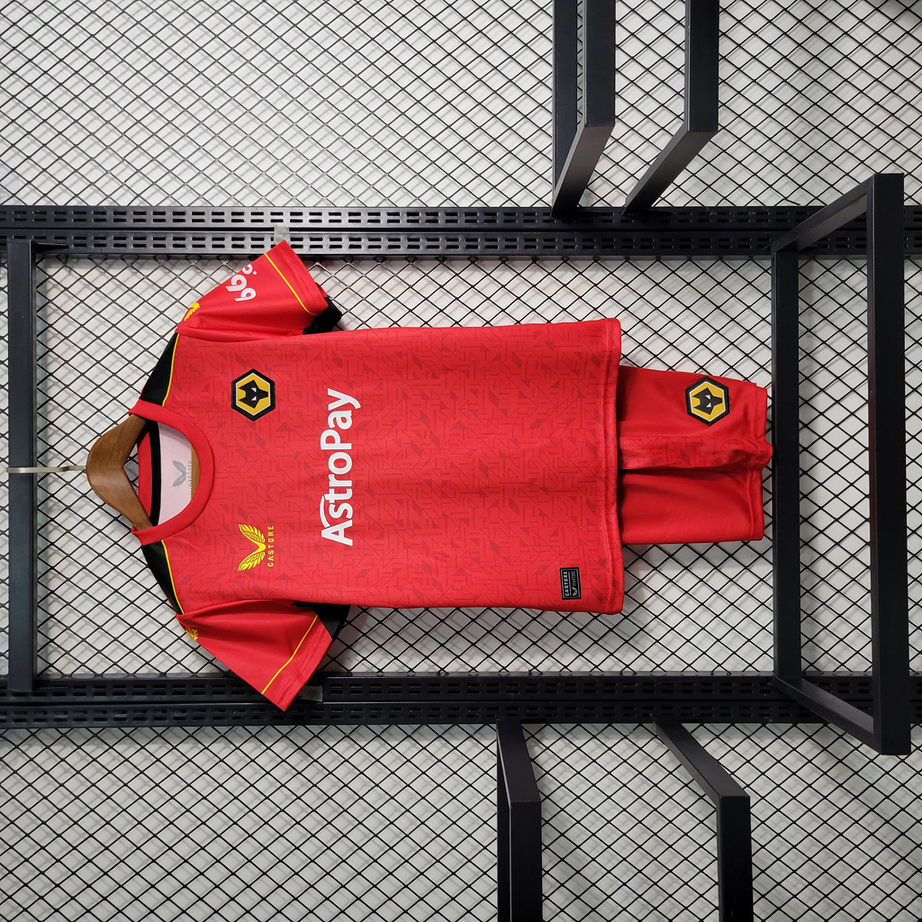 Wolverhampton Wanderers Wolves 23-24 Away Kids Kit - Unitedfutballjersey