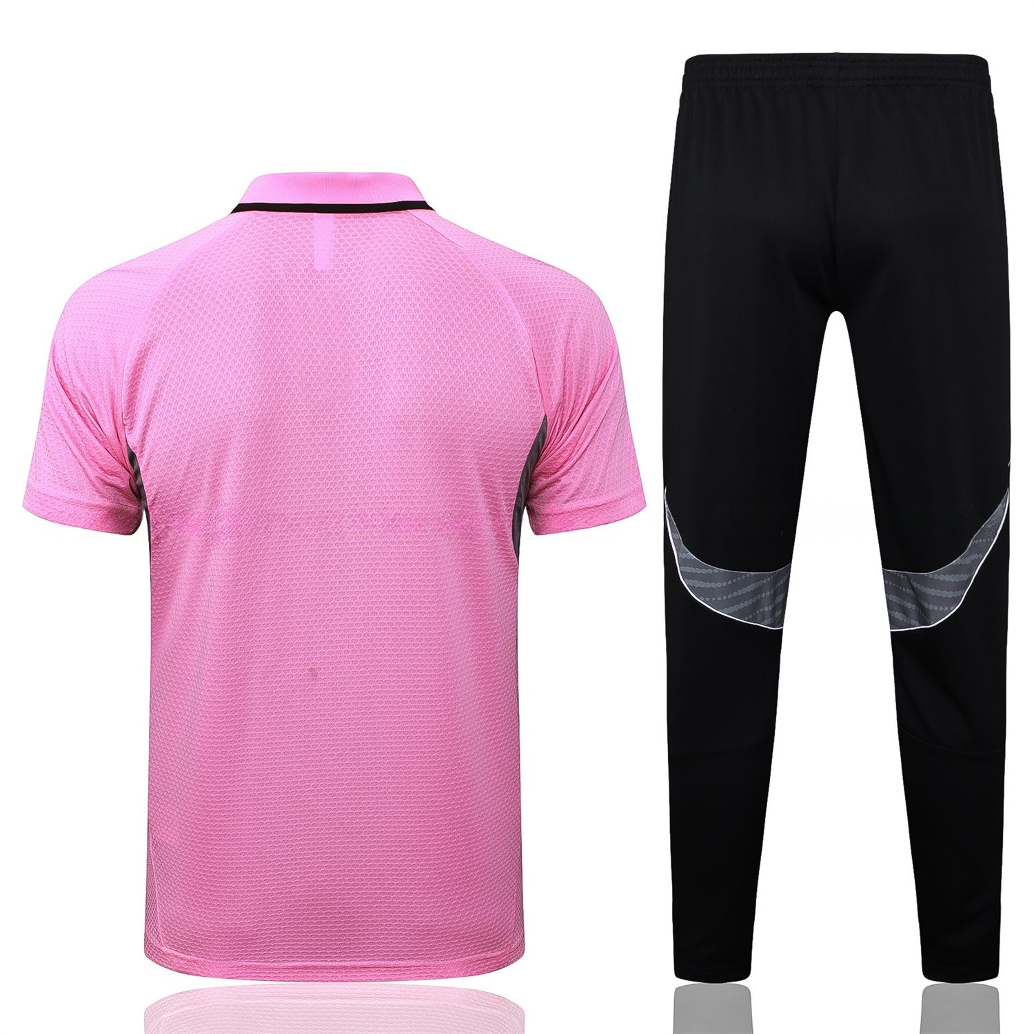 INT M.A.M 25-26 POLO Short-Sleeve Training Set - Pink Top and Black Pants - Unitedfutballjersey