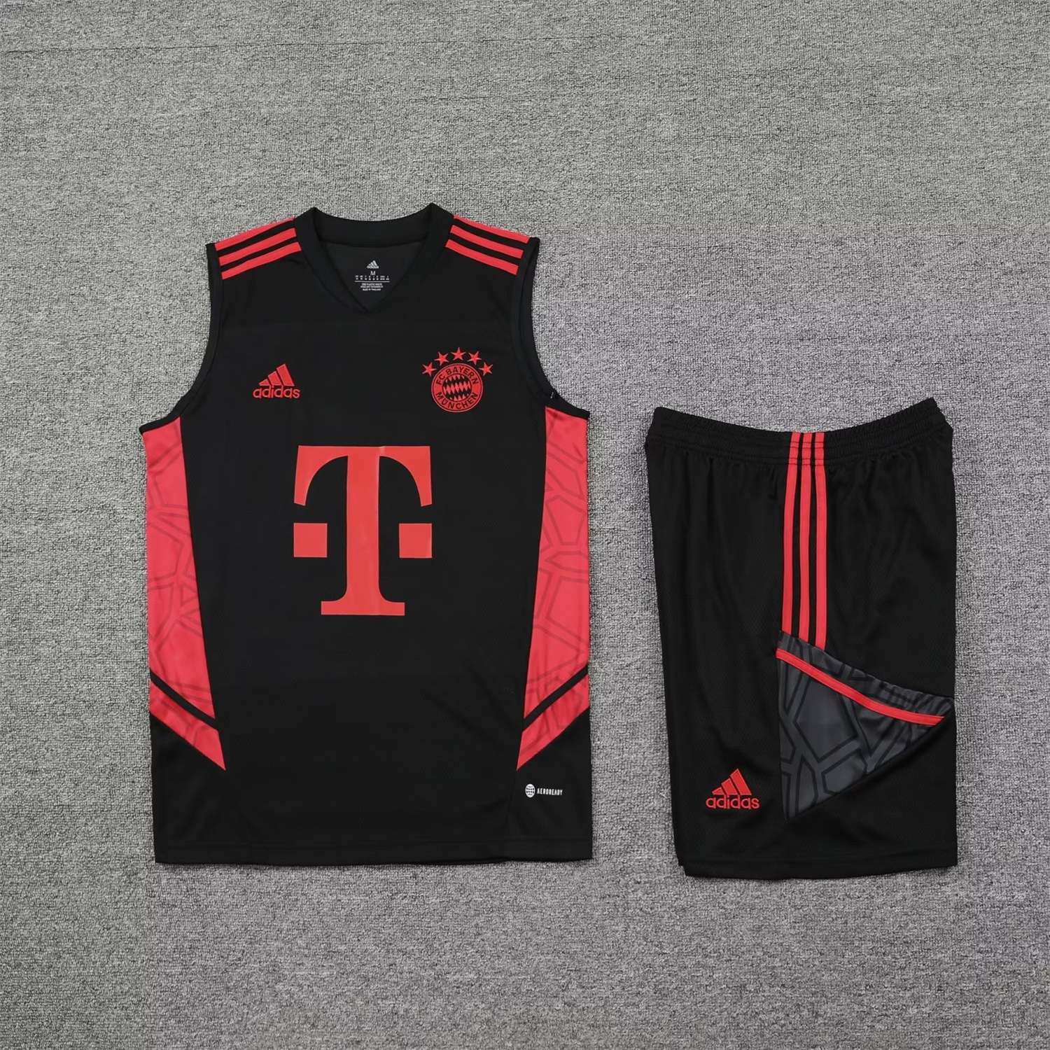 Bayern Munich 23-24 Black & Red Training Vest Suit - Unitedfutballjersey