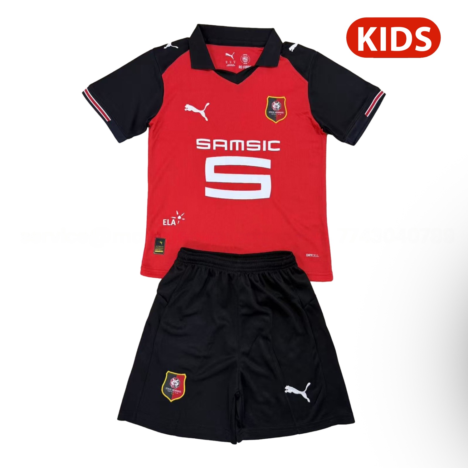 Stade Rennais 25-26 Home Kids Kit - Unitedfutballjersey