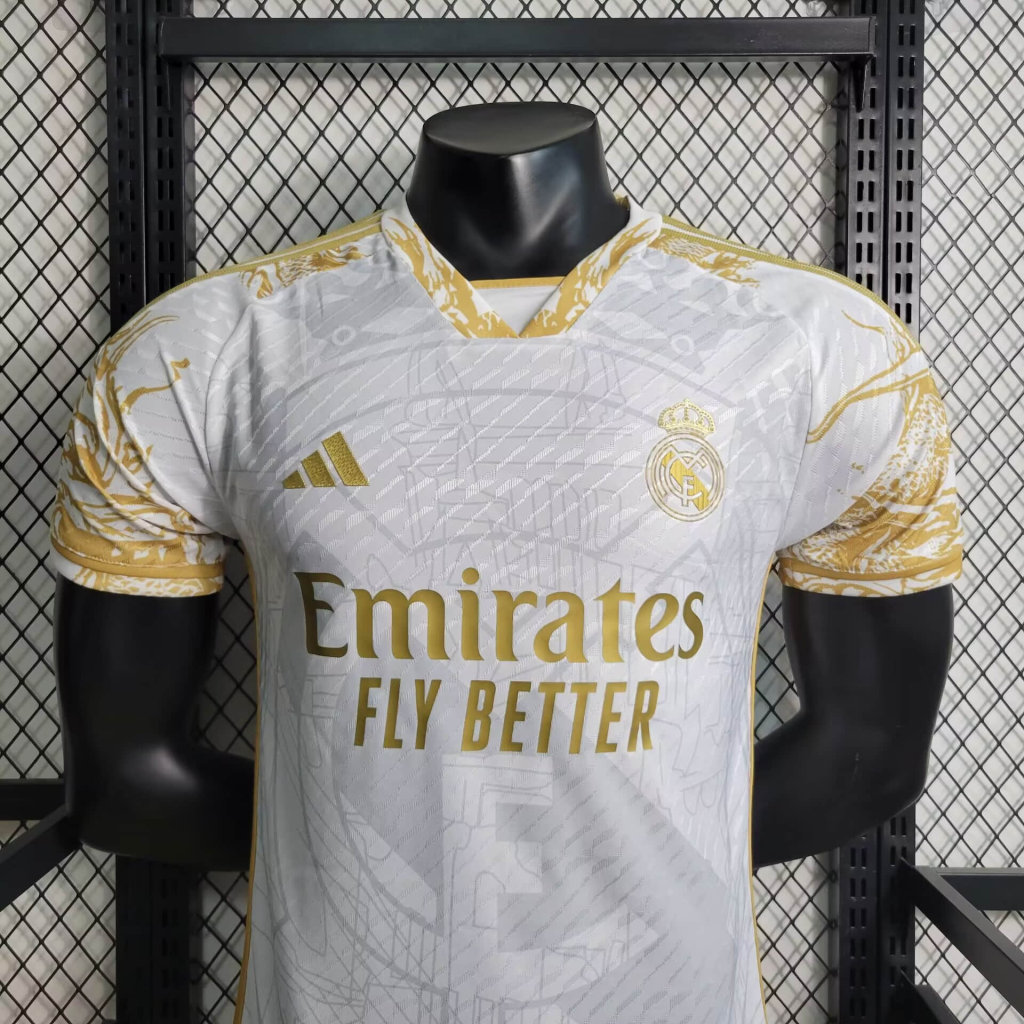 Real Madrid 23-24 Gold Special Edition Jersey - Player Version - Unitedfutballjersey