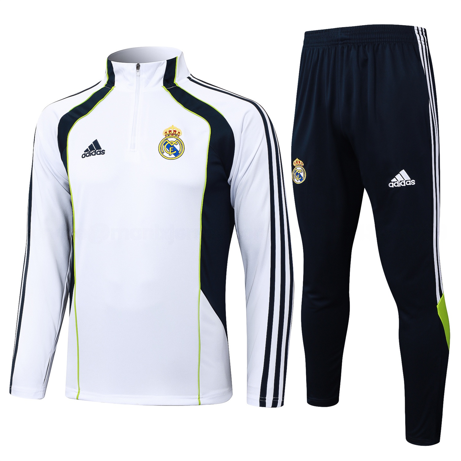 Real Madrid 25-26 Long Sleeve Training Set - White Urban Purist Style and Deep Blue Pants - Unitedfutballjersey